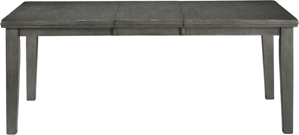 Hallanden Modern Farmhouse Butterfly Extension Dining Table Dark Gray
