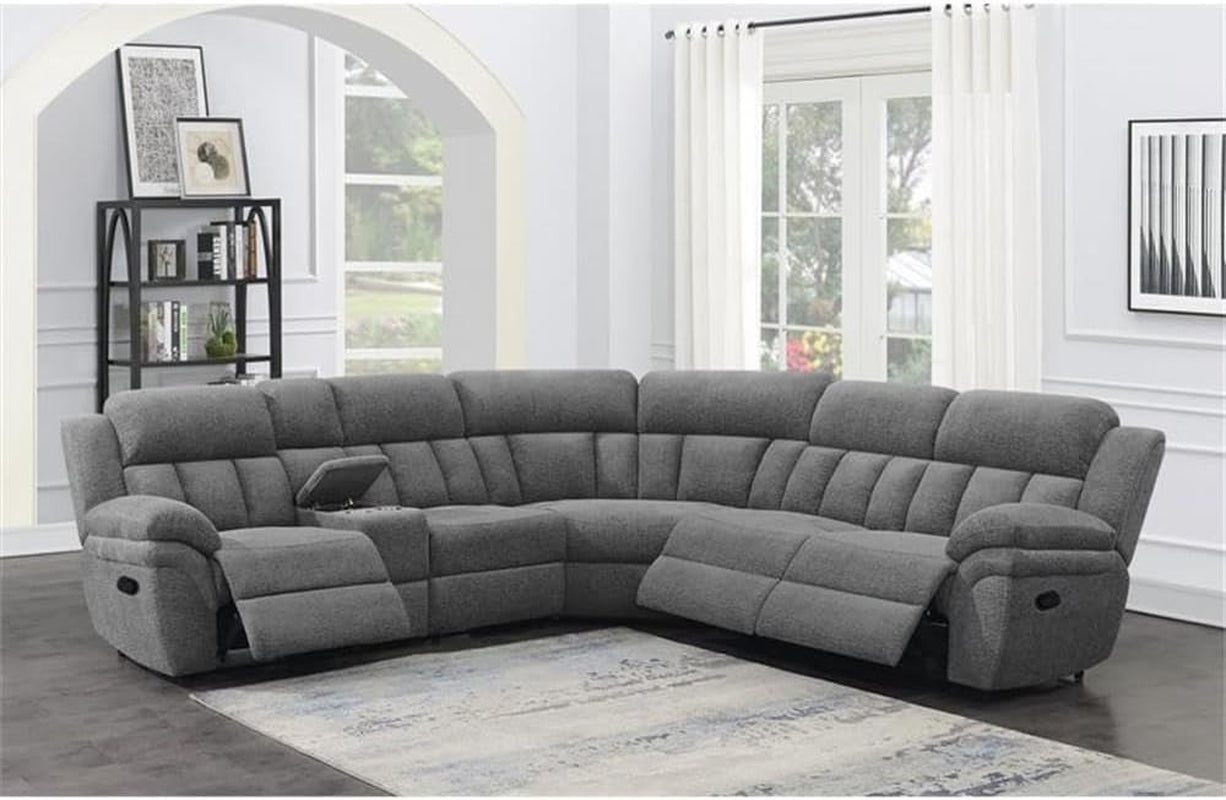 Bahrain 6 Piece Charcoal Motion Sectional Sofa Living Room