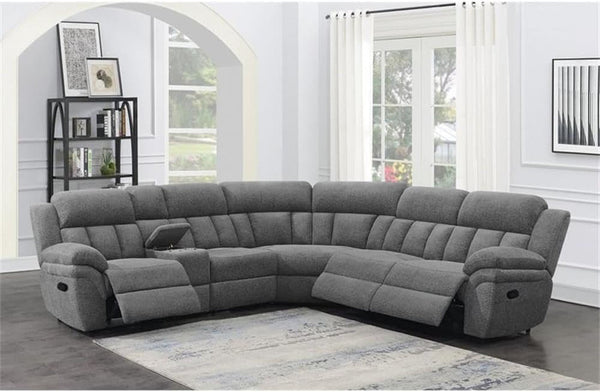Bahrain 6 Piece Charcoal Motion Sectional Sofa Living Room
