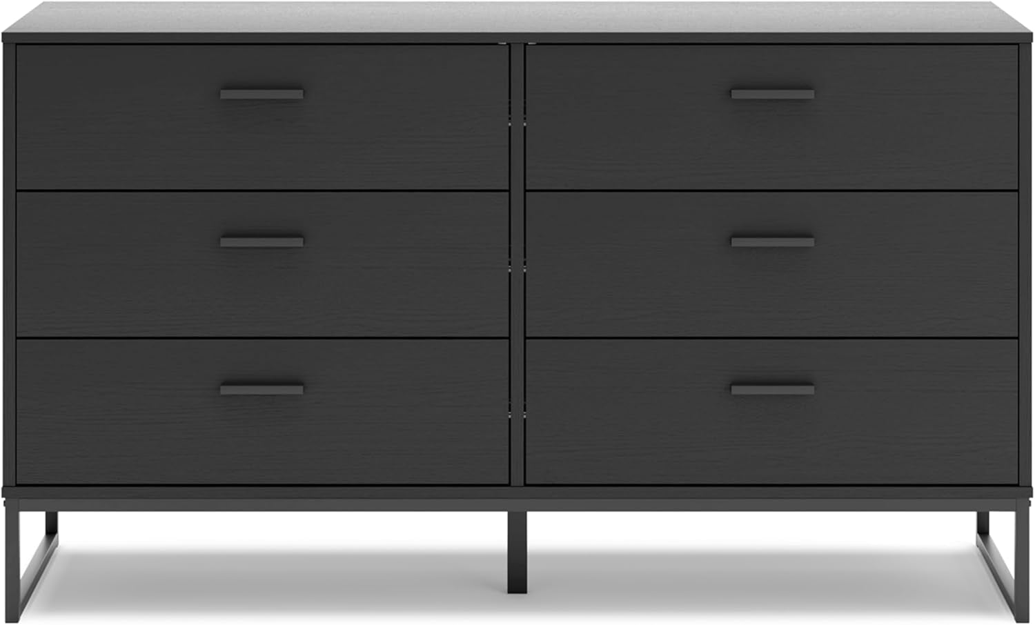 Socalle Modern 6-Drawer Dresser Black With Safety Stop