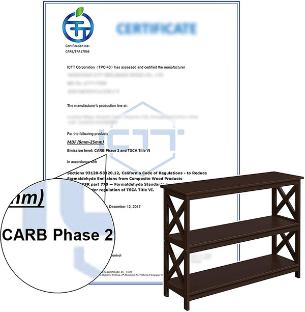 Espresso 3-Tier Console Table With Storage Shelves
