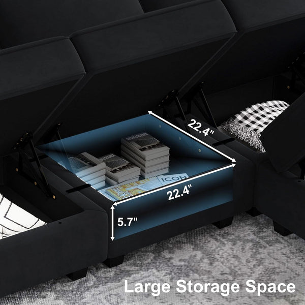 Modular Velvet Sectional Sofa With Chaise For Living Room