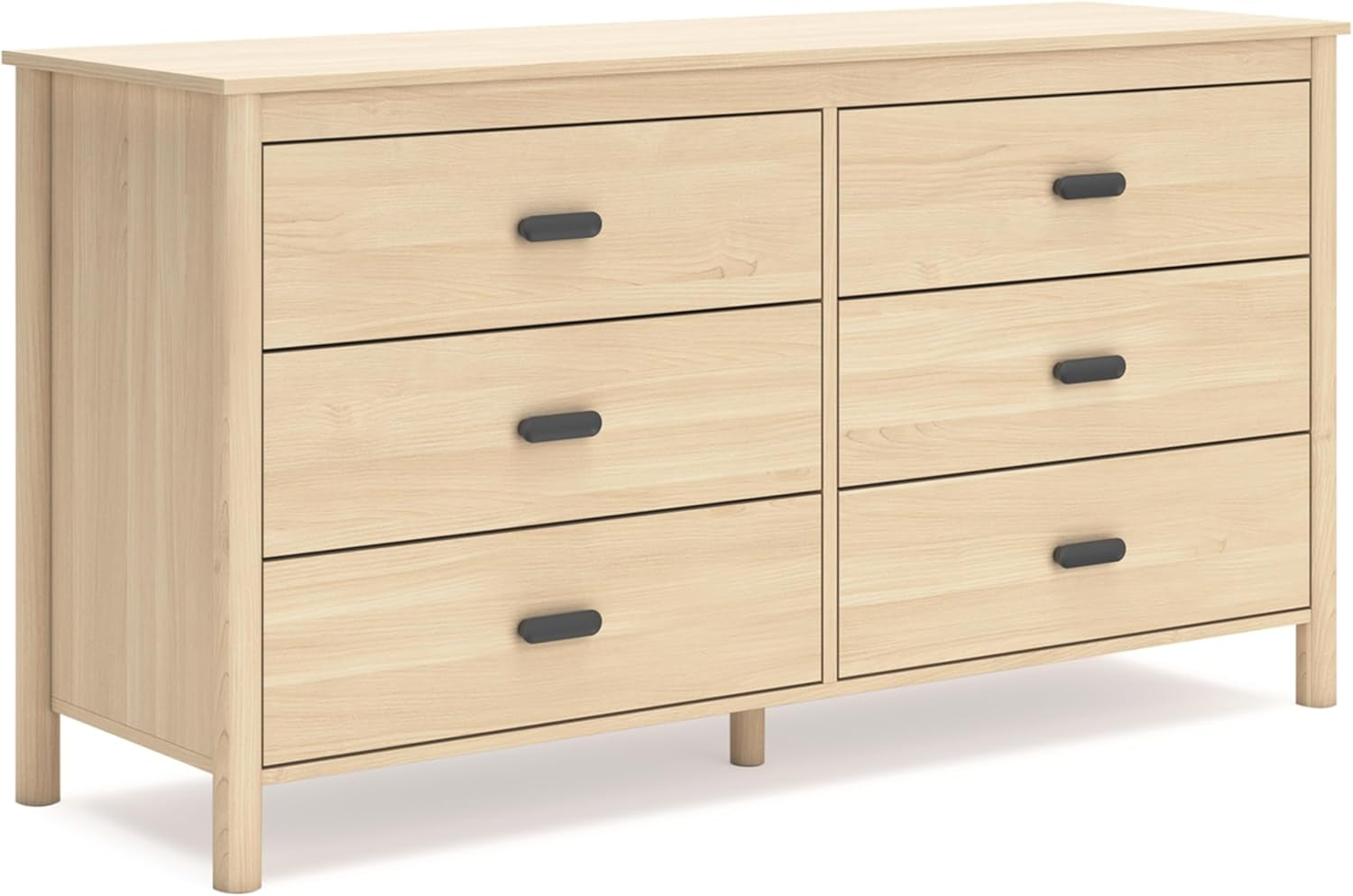 Light Brown Six Drawer Dresser For Bedroom Storage Secondary image