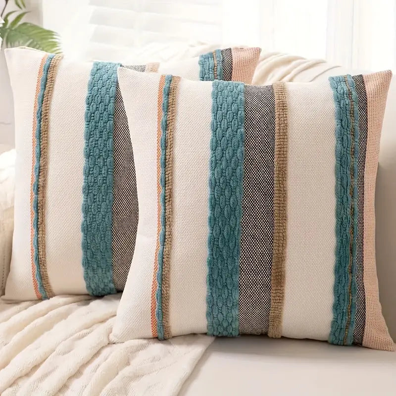 Boho Striped Chenille Throw Pillowcases Secondary image