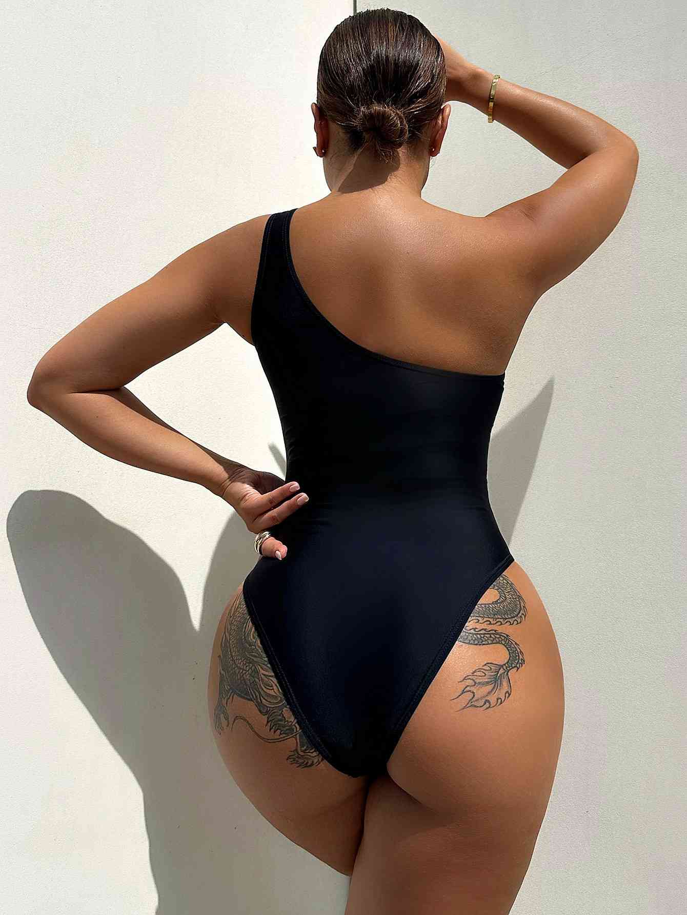 One-Shoulder Sleeveless One-Piece Swimsuit Secondary image
