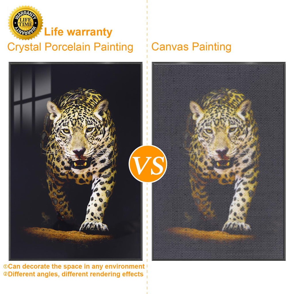 Tiger Glass Wall Art – UV-Printed Tempered Glass Panel 16" x 24"