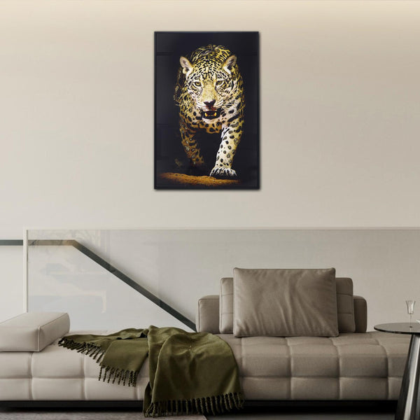Tiger Glass Wall Art – UV-Printed Tempered Glass Panel 16" x 24"