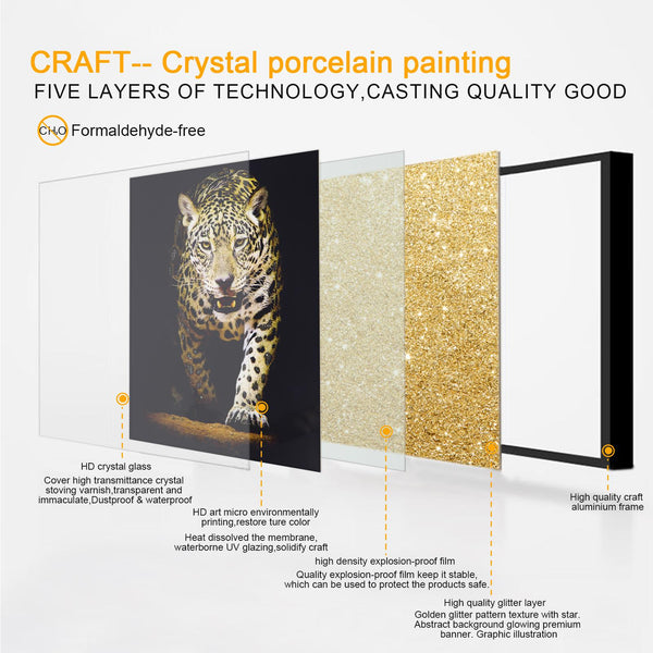 Tiger Glass Wall Art – UV-Printed Tempered Glass Panel 16" x 24"