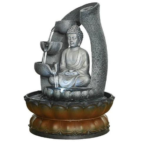 11inches Buddha Fountain Tabletop Decorative Waterfall with Submersible Pump for Office Home Decor