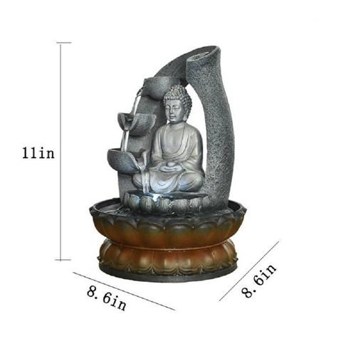 Tabletop Buddha Water Fountain with Pump – Indoor Zen Waterfall Décor for Home or Office